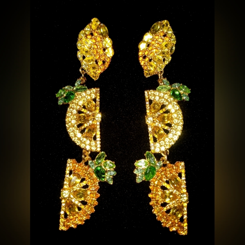 BAUBLEBAR LEMON DROP RHINESTONE DANGLE EARRINGS